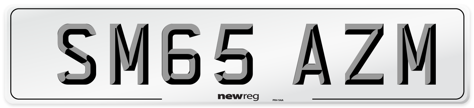 SM65 AZM Number Plate from New Reg
